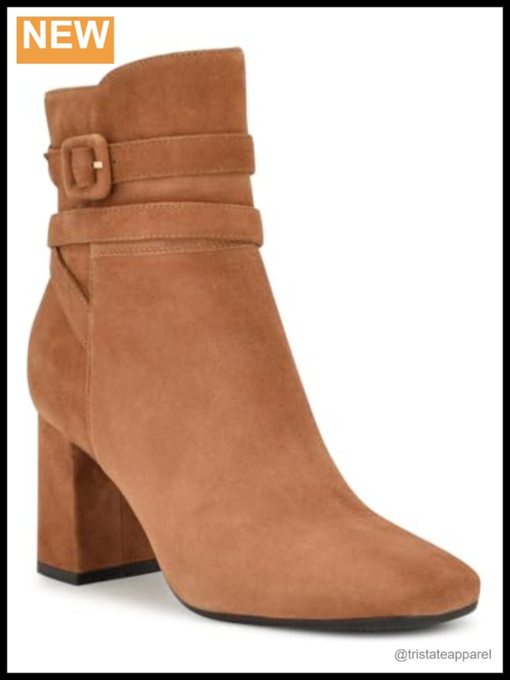Women's Suede Mid-Calf Heeled Boots Square Toe Ankle Booties